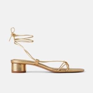 Zara strappy gold sandals